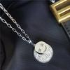 Japanese-Korean Fashion Rhinestone Smile Face Pendant Necklace in Titanium Steel with Rose Gold Plating