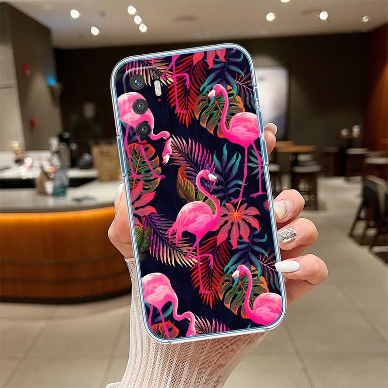 UP29 Flamingos Pink bird flower Transparent Phone Case for Motorola Moto G7 G8 G9 G84 G85 G73 G24 G15 Z2 Play Power Plus