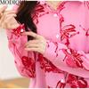 MODIQUE Frühling Sommer Übergröße Damen Casual Loose Elegant Süß Baumwolle Blumendruck Bluse Shirts Lady Fashion Übergröße Langarm Mäntel