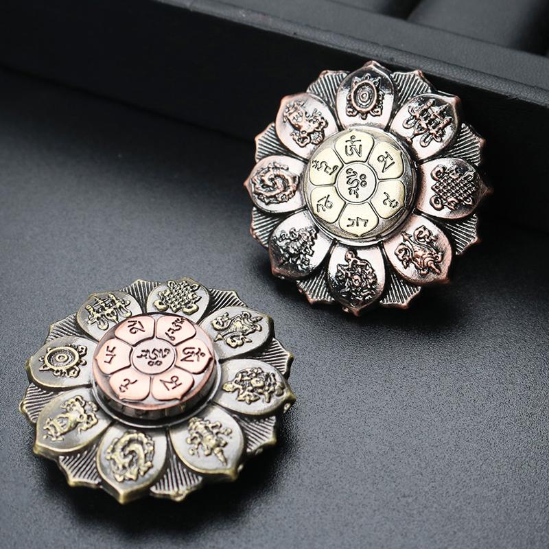 Car Beautiful Stickers Buddha Zen Hand Spinner Metal Fidget Sensory Stress Easing Toys Fingertip Gyro Decompression Unique Edc Gadgets For Adults