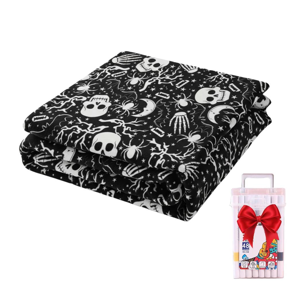 DIY Coloring Blanket Washable Fuzzy Velvet Creative Art Project Painting Blanket for Holiday Arts Crafts Activity Party