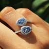 Huitan Stylish Bright Zirconia Adjustable Ring Women Engagement Accessories with Fashion Design Delicate Female Finger Jewelry