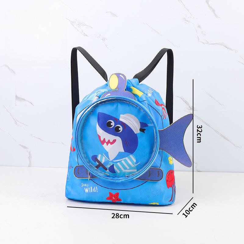 Children's Waterproof Dry Wet Separation Swimming Bag, Cute Cartoon Kids Travel Sports Backpack, Portable Beach Bag for Boys and Girls