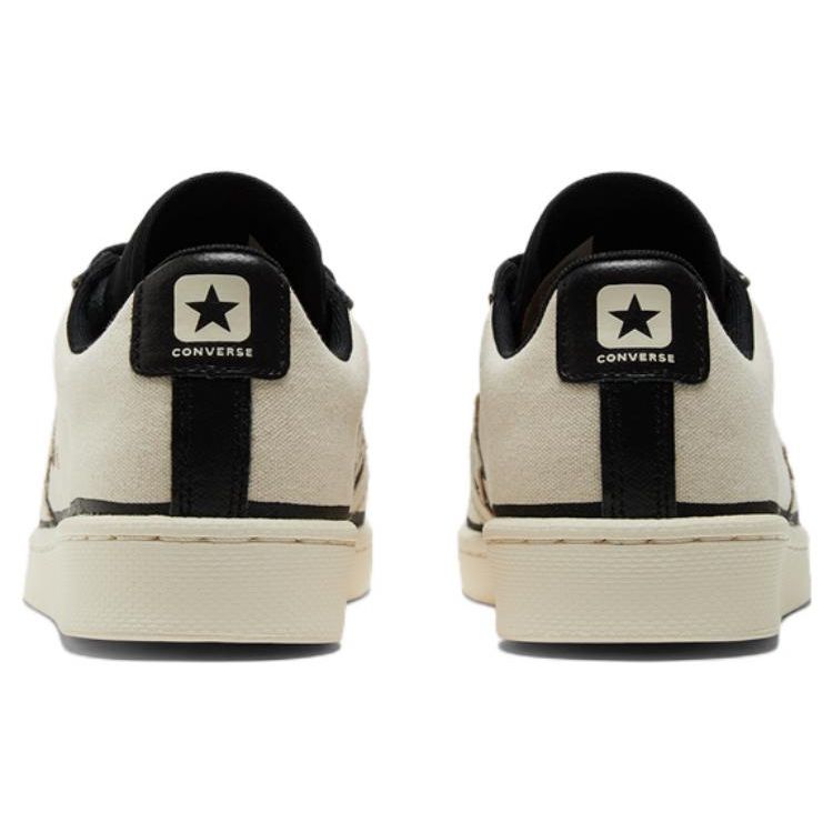 Converse Joshua Vides x Pro Leather Made in Studio Unisex Sneakers Cream Natural-Ivory Black A00713C