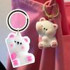 1Pair Cute Resin Bear Couple Magnetic Keychain Cartoon Animal Doll Bag Pendant Kawaii Key Chains Gifts Lovers Ornaments