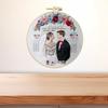 1pc Wedding Photo Valentine's Day Blue Embroidery DIY Fabric Kit with Tools Included