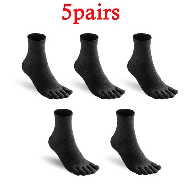 1/5Pairs Men's Five Toes Socks Breathable Anti Odor Five Finger Socks for Male White Black Sturdy Soft High Quality Mid Tube Sox