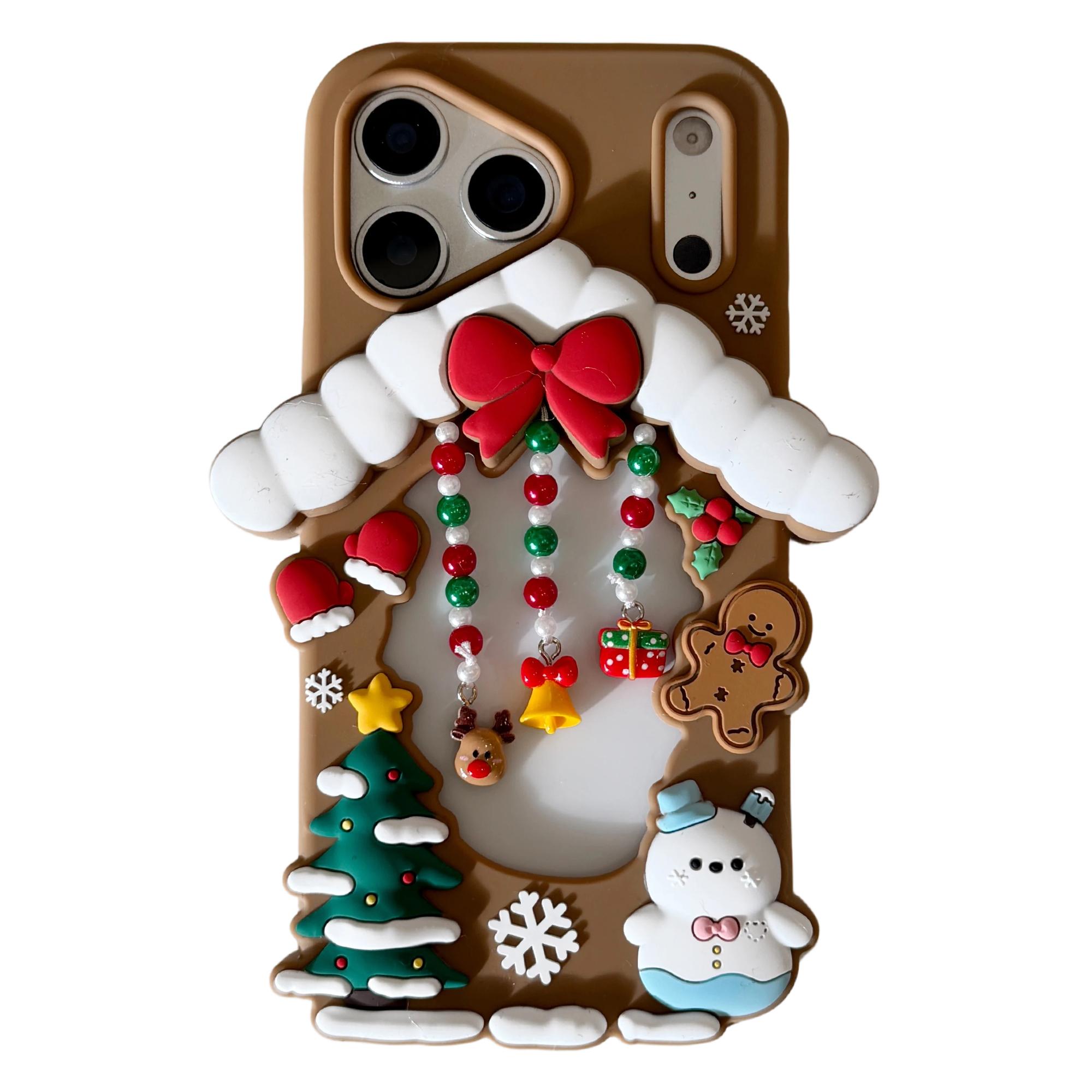 

For iPhone 17 Pro Max Silicone Case Christmas House Design Shockproof Anti Slip Phone Cover