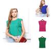 Elegant Womens Sleeveless Chiffon Tops With Timeless Design In Blue Green Red