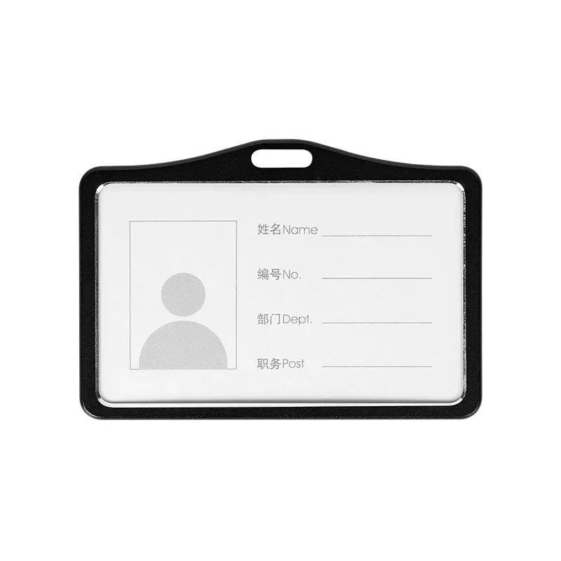 1 Pcs Aluminum Alloy Card Cover Case Bank Business Work Card Holder with ABS Retractable Badge Reel Credit ID Card Badge Bag