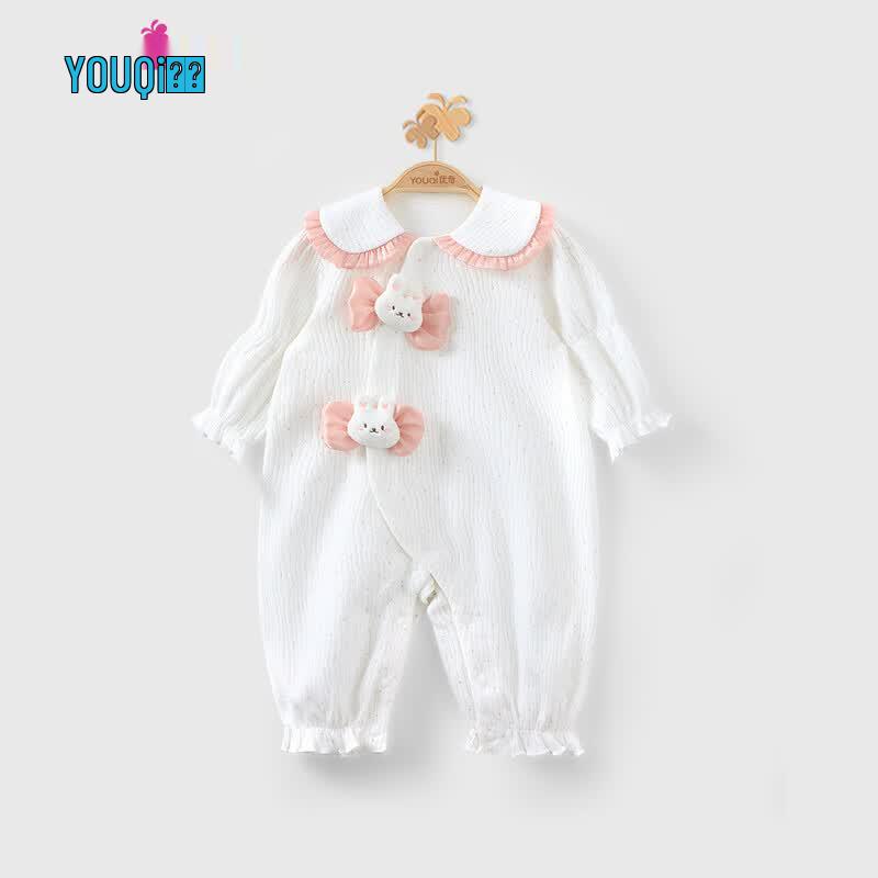 Baby Girl's Long-Sleeve Bow Romper