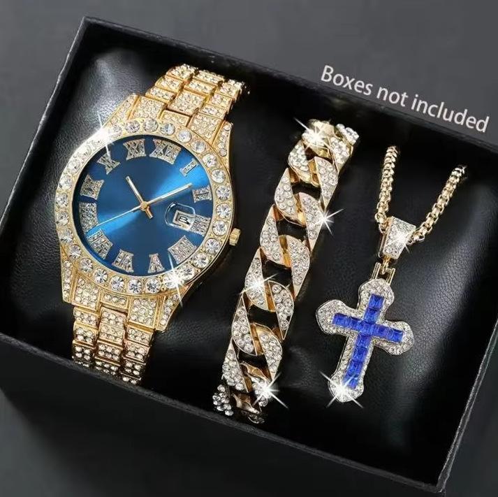 Watch Men'S Premium Sense European And American New Green Water Ghost Watch Men'S Watch Premium Sense Calendar Watch Set Watch
