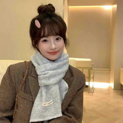 Korean Single Fragrant Granny Style Lock Hem Vintage Small Scarf Short Scarf Thickened Student Warm Neck Male And Female Winter Student Tide