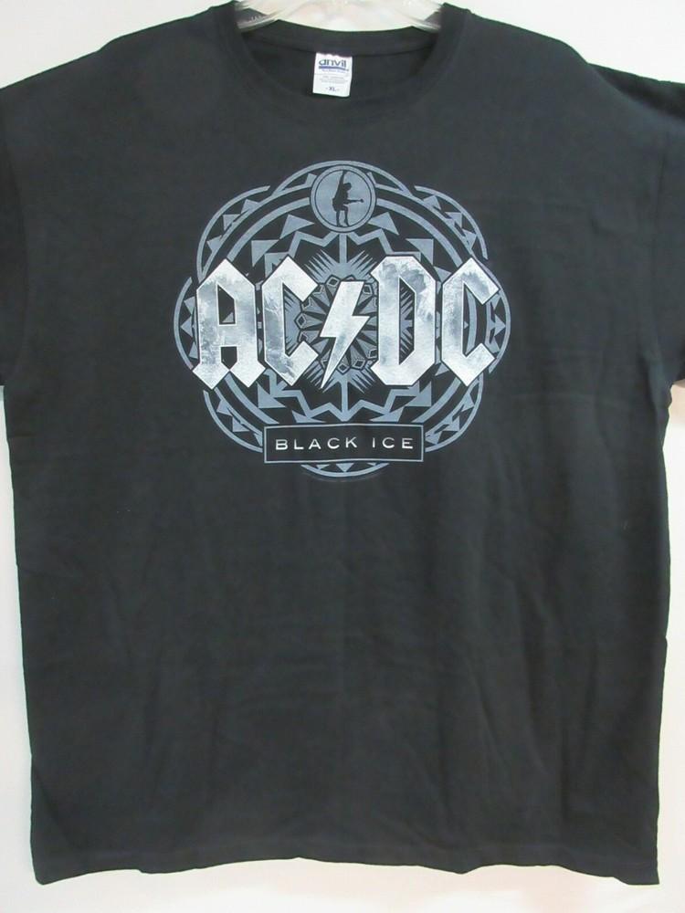 AC / DC ОФИЦИАЛЬНЫЙ МЕРЧ BLACK ICE 2008 КОНЦЕРТ ГРУППЫ МУЗЫКА ЭКСТРА БОЛЬШАЯ Унисекс Футболка XXXL