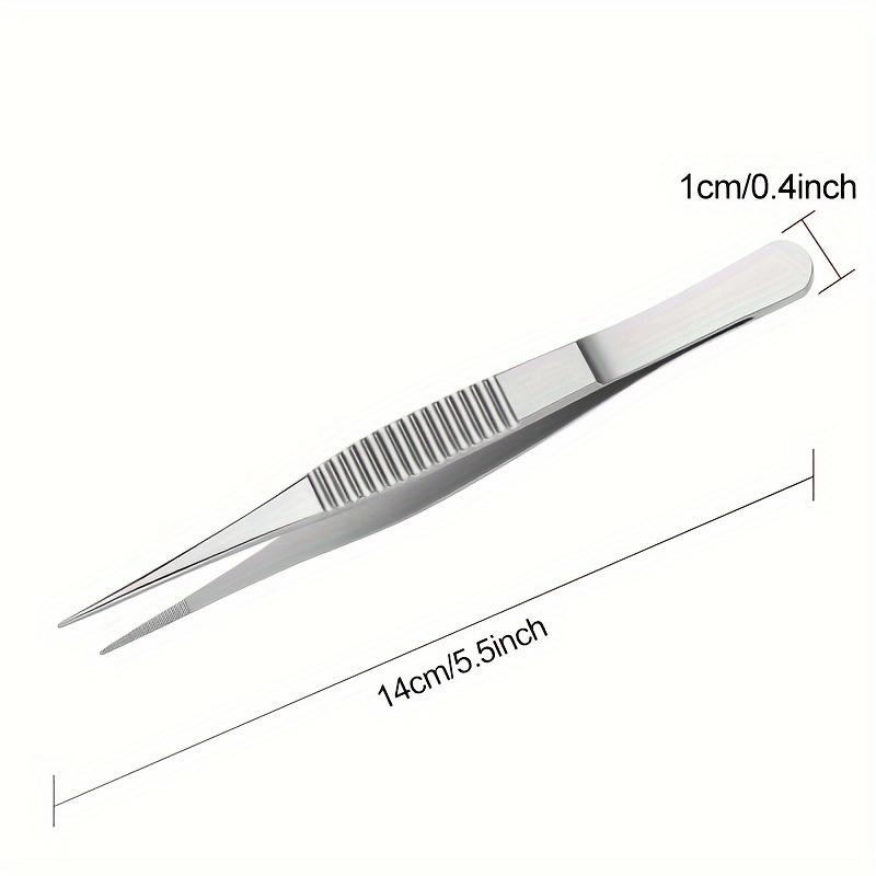 

Утолщенный пинцет из нержавеющей стали с анатомическим кончиком, биологический пинцет с острым кончиком, лабораторный противоскользящий пинцет с зубчиками и горизонтальными полосками 14cm