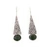 Natürlicher grüner Turmalin Edelstein 925 Sterlingsilber Schmuck Handgefertigte Ohrringe 1,9" EE-165-11