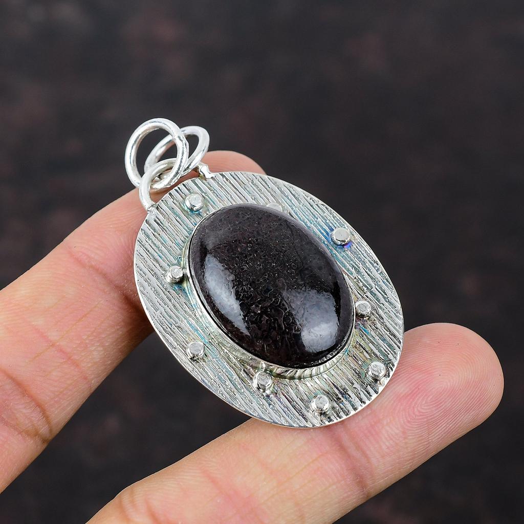 Dinosaur Bone hänge Handgjorda etniska smycken 925 sterling silver hänge av högsta kvalitet ädelsten hänge present till jubileum Designer smycken