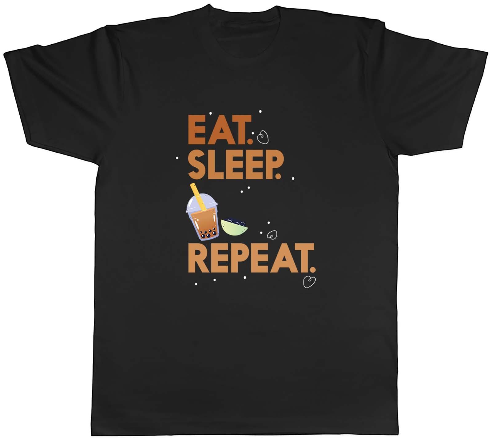 Bubble Tea T-Shirt Mens Eat Sleep Bubble Tea Repeat Unisex Tee Gift XXXXL
