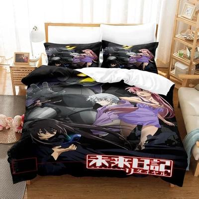 Nueva Sábana Estampada en 3D Diario del Futuro Mirai Nikki Juego de Ropa de Cama Individual Twin Full Queen King Size Juego de Cama Adulto Niño Dormitorio