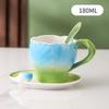 Underglaze Colored Ceramic Mug Tulip Coffee Cup and Saucer Set Flower Teacups Milk Tea Cups Water Glasses Breakfast Cup Milk Mug