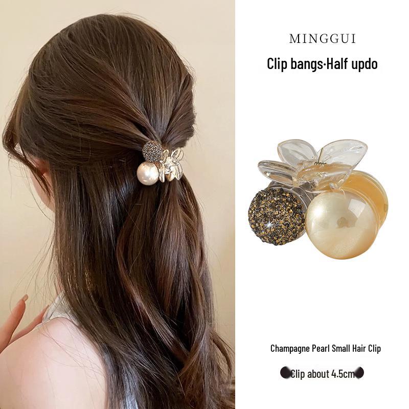 Clips de Păr cu Perle de Vară pentru Femei 2025: Nou Accesoriu Mic pentru Părul din Frunte, Semi-Prins