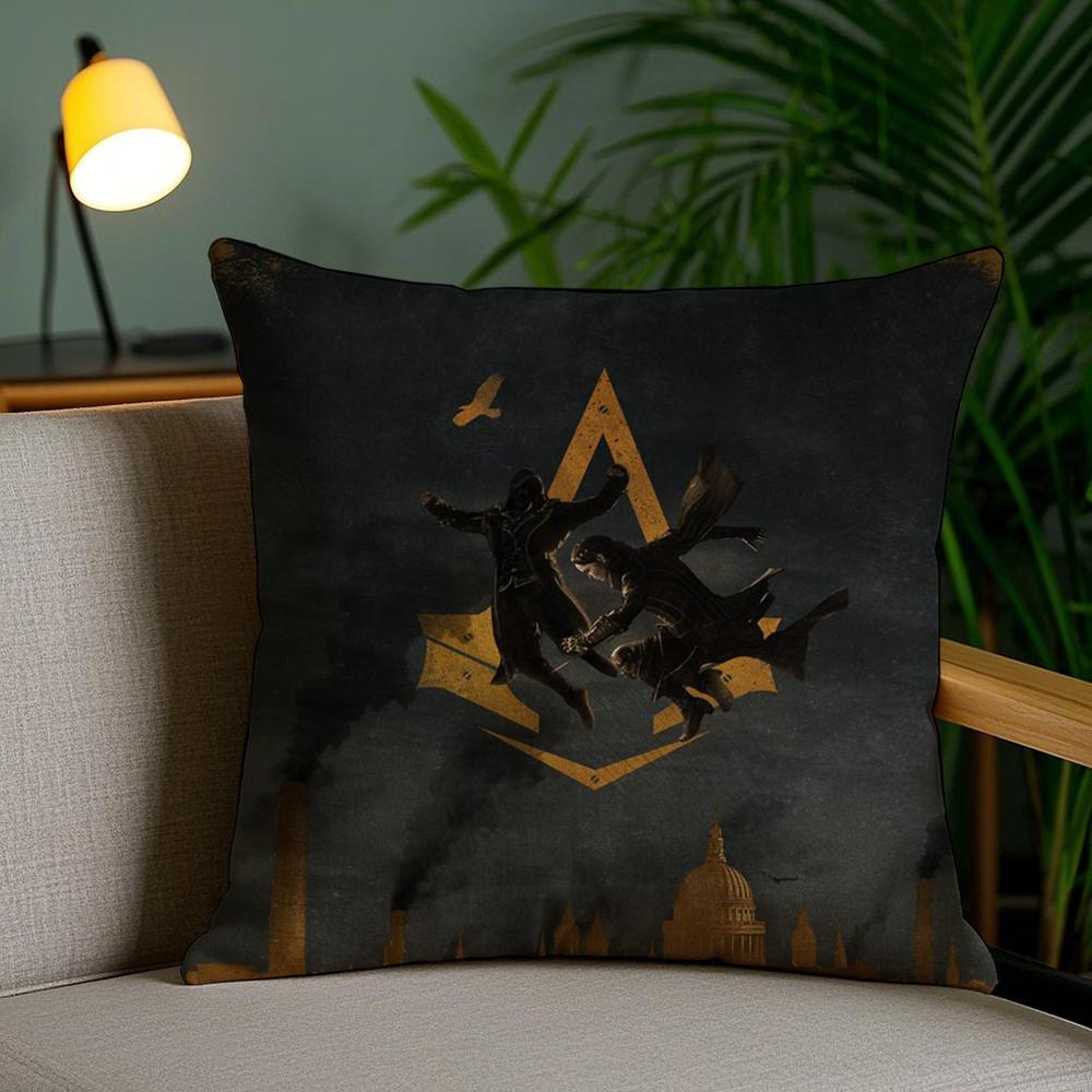 A-Assassins Creeds Cushion Cover Soft Short Plush Double-Sided Printing Home Decor Machine Washable Pillow Case Gift