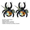 Spider Wreath Wooden Black Spider Wreath with Artificial Flowers Front Door Hanging Decoration for Floral Arrangement Halloween Wall Window Decor