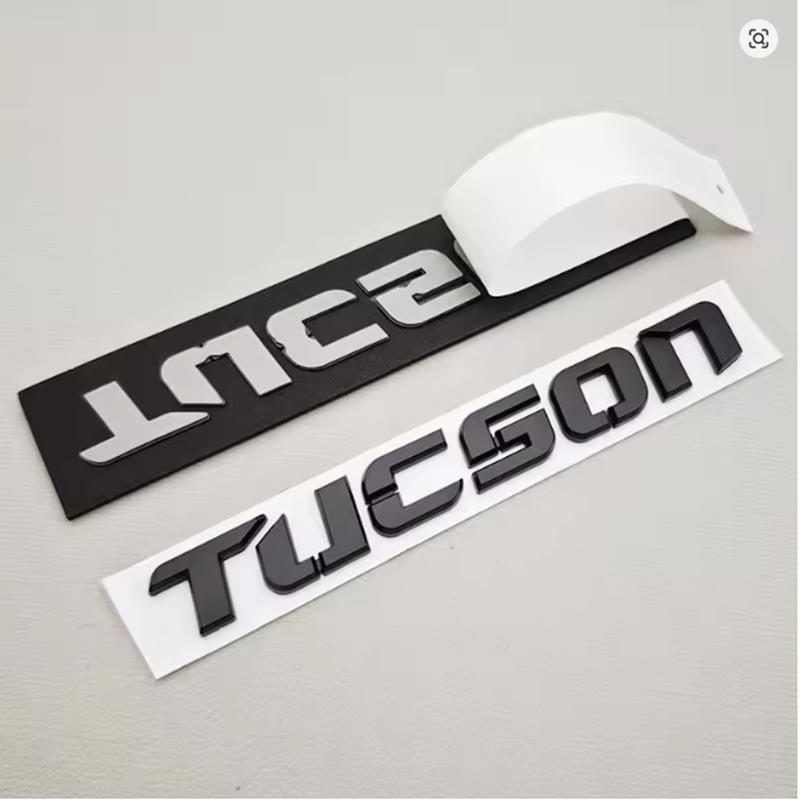 Rlapg3 ABS SONATA TUCSON Styling Car Logo Letter Decal Tail Rear Trunk Emblem Badge Sticker For Hyundai Auto Decoration Accessories