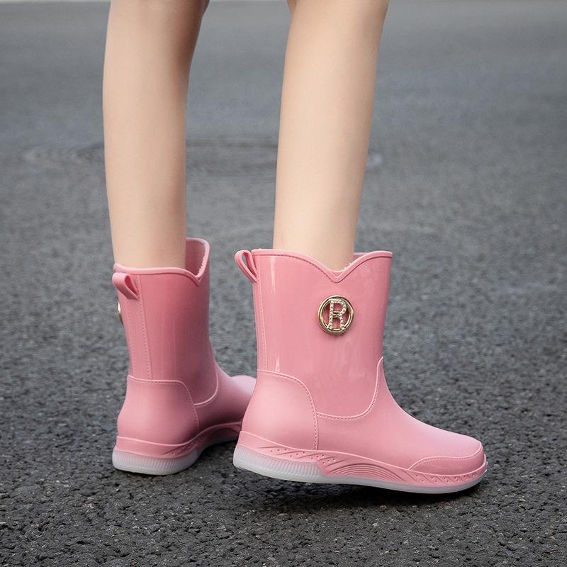 Simple Fashion Short Women's Rain Boots Non-slip Rain Shoes Waterproof Boots Women's Water Shoes Rubber Shoes On Rainy Days