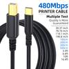 LAIHONEN USB Type C to UsB B Printer Cable Gray Braided Printer Scanner Cord For Canon Epson HP Samsung USB Printer Cable