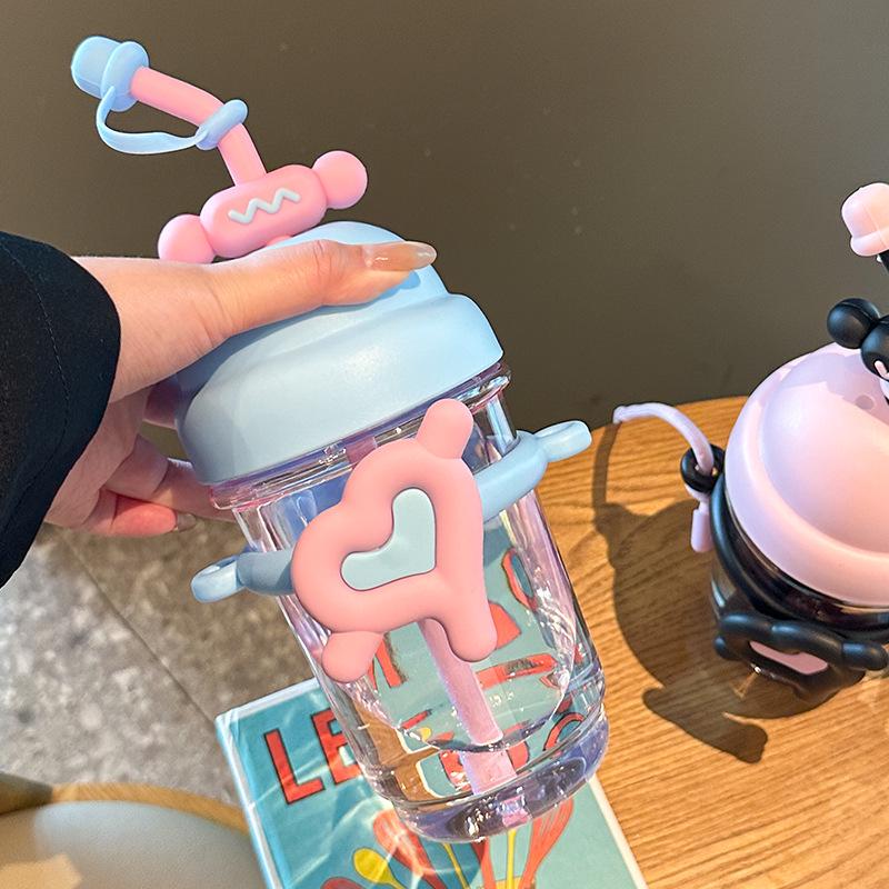 Summer Heat-Resistant Cute Straw Water Cup for Adults and Kids - Portable & Stylish