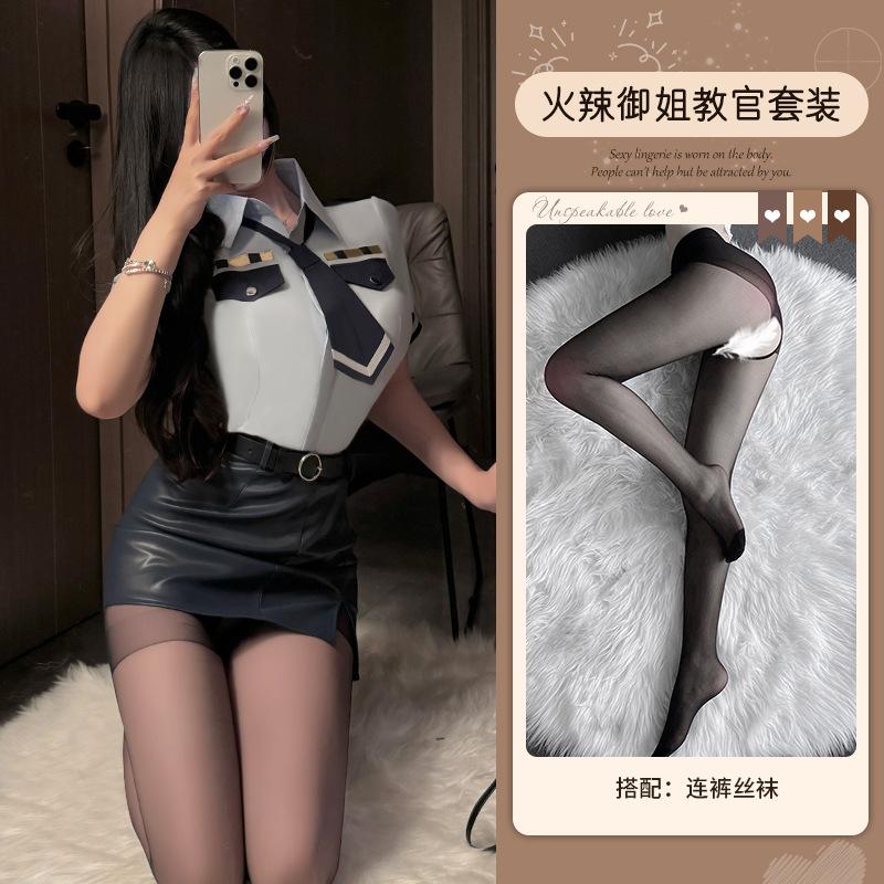 Xianyi Erotic Underwear Pure Desire To Wrap Buttocks Stewardess Uniform Large Size Seduction Policewoman Sexy Suit Nightclub Clothes 598