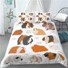 Yellow Maple Leaf French Bulldog Microfiber Bedroom Comforter Cover with Pillowcases Lovely Pet Dog Bed Sets for Girl Boy Teen