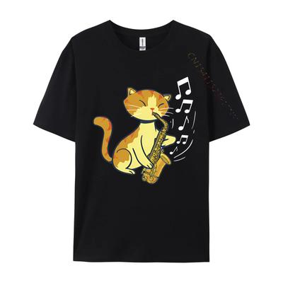 A Cute Cat Playing The Saxophone Tshirts Musicians Tshirts Perfect Saxphone Apparel For Men Grey Shirt Graphic Tee