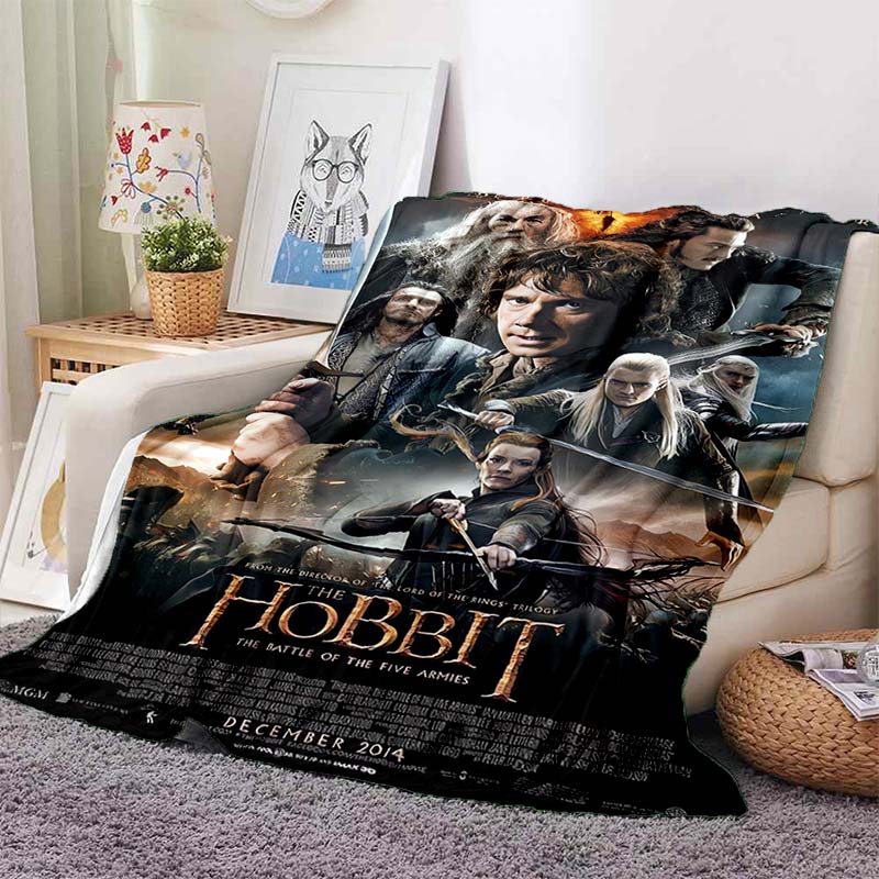 L-Lord of the Rings Movie Print Flannel Blanket Soft Warm Throw For Sofa Bedroom Home Decor Fantasy Film Fan Birthday Present