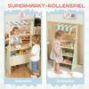 Wooden Toy Shop, Wooden Market Stall with Cash Register, Blackboard and Toy Food, 4 Storage Boxes, Ages 3+, Green