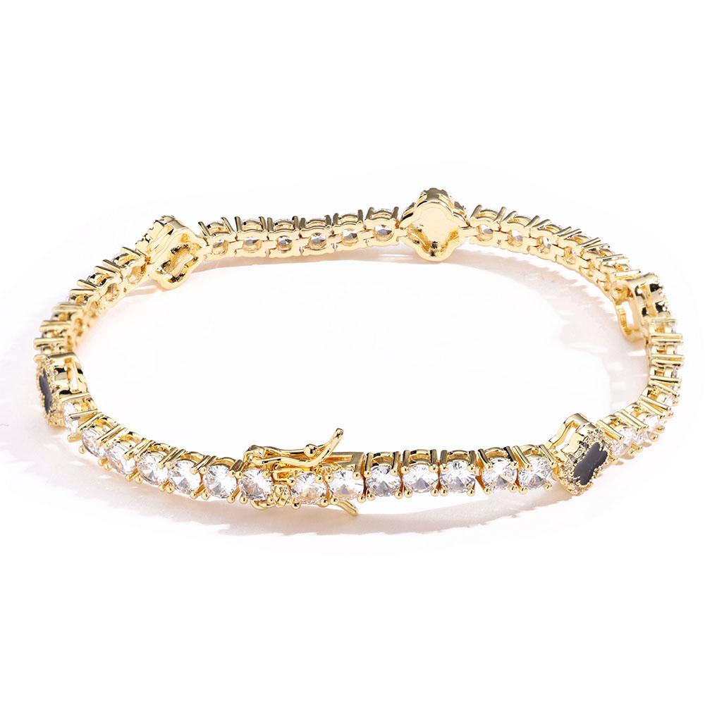 NY Fashion Design Dainty Tennis Chain Gold/Silver Plated Zircon Bracelet Luxury Hip Hop Jewelry for Men Women party Gift