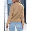 Maglione da donna alla moda, girocollo, maglione largo a maniche lunghe in maglia