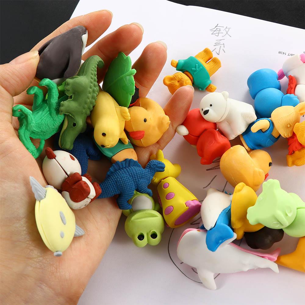 

10PCS Cute Animal Shaped Eraser Cartoon Design Eraser Stationery Collection Wholesale Animal Pencil Erasers School Supplies