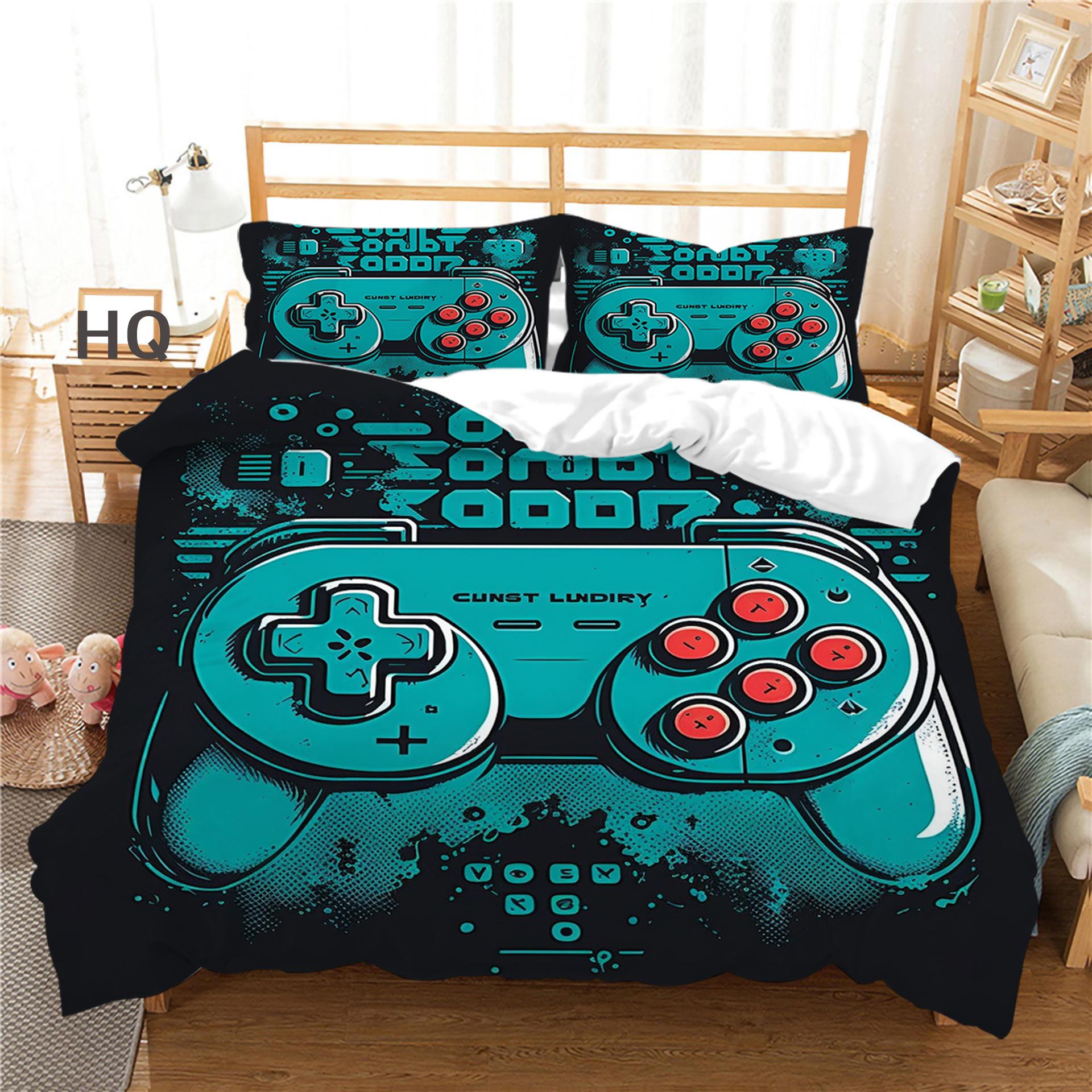 

Комплект домашнего текстиля Пододеяльник Наволочка Набор из двух или трех предметов 3D цифровая печать Полиэстер Игровая консольная система 90*200