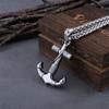 Edelstahl Wikinger Pirat Anker Anhänger Halskette Herren Silber Farbe Punk Hip Hop Biker Halsband Schmuck Kreative Halskette