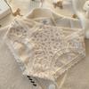 Women S Lace Trim Cotton Underwear Antibacterial Pure Cotton Mid Waist Ladies Panties