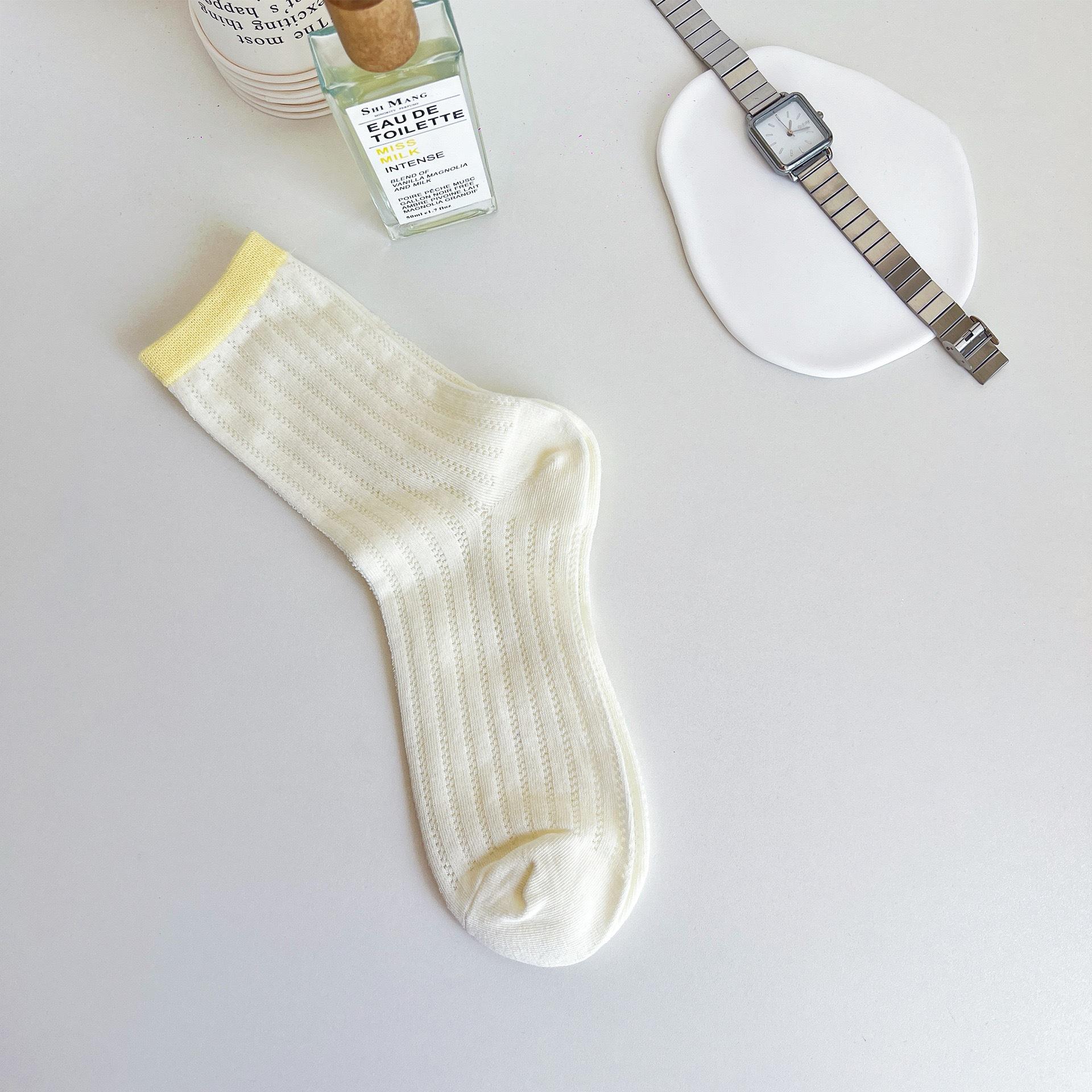 

Носки Dopamine женские ворсовые носки Sweet Student Dongdaemun японские контрастные цветные носки Tide One Size молочный белый