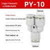 Pneumatic PU Quick Connect Three-Way Straight and Reducing Air Hose Adapter 4/6/8/10/12mm