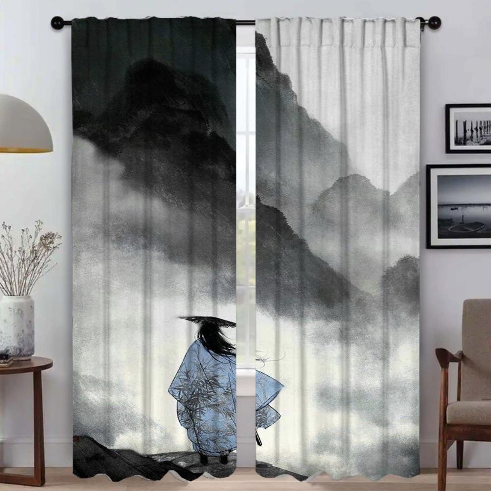 Zasłony do sypialni kolorowy obraz zasłona do salonu dekoracja na Halloween rolety zasłony do wnętrza domu 2 sztuki przegroda