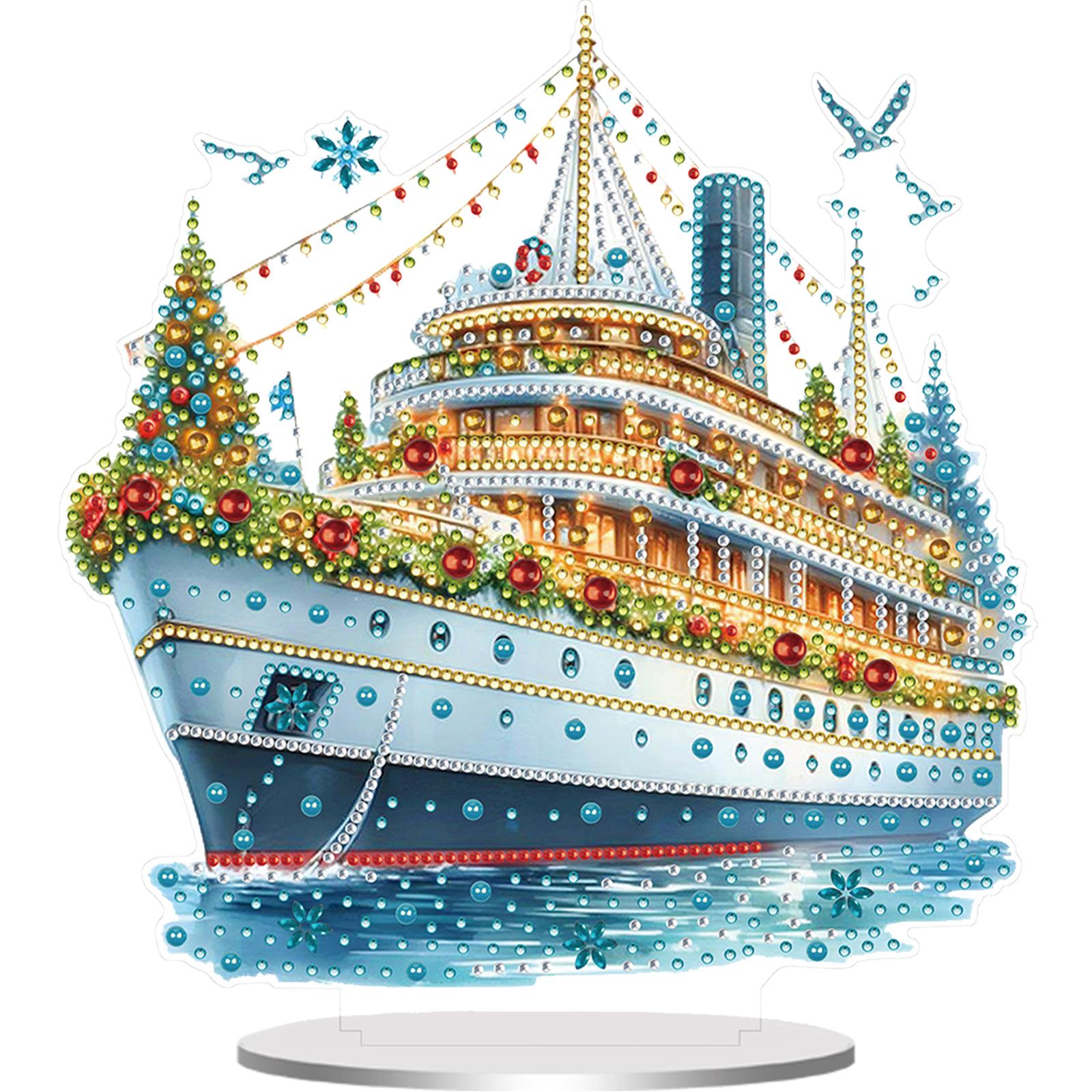 

2D Плоские Рождественские Наборы для Алмазной Живописи Своими Руками Настольные Украшения Наборы Алмазного Искусства для Рабочего Стола 5D DIY Алмазное Искусство Настольные Украшения