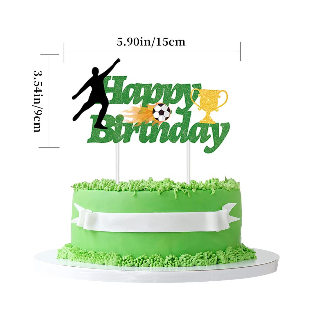 Football Birthday Party Supplies, Soccer Banner & Cake Topper Decor Set