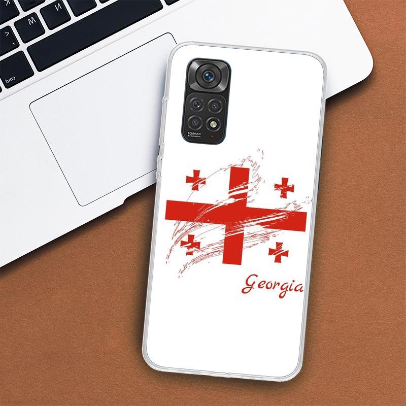 Georgia Flag Phone Case For Xiaomi Redmi Note 13 12 12S 11 11S 10 10S 9 9S 11T 11E Pro Plus 8 8T 7 + Coque Cover