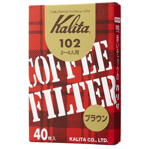 Kalita Coffee Paper Filters, Trapezoidal Shape, Serves 2-4, 102 Filter Paper, 40 Filters, Boxed, Brown, #13143. Stylish, Antique-Style, Perfect for Ca