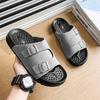 Unisex Suede Double Strap Slide Sandals with Adjustable  and Soft Insole for Casual Summer Wear